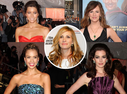 Jessica Biel, Jennifer Garner, Jessica Alba, Anne Hathawy, Julia Roberts Jessica Biel, Jennifer Garner, Jessica Alba, Anne Hathawy, Julia Roberts